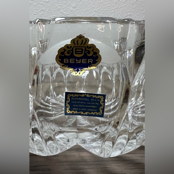 Beyer Bleikristall Vintage Never Displayed Crystal Holiday Nut/CandyDish Bowl - Picture 4 of 5